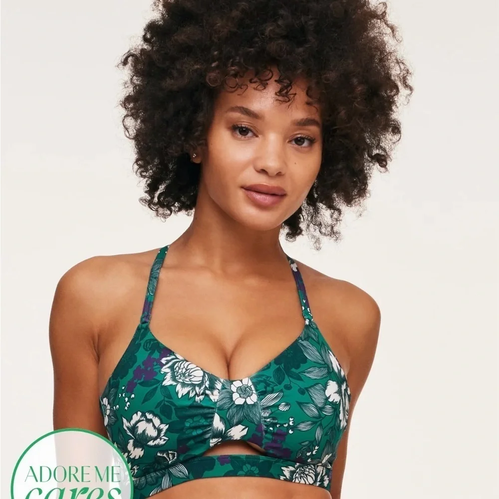 Adore Me Lotus Low Support Ruched Bra Lined Size Medium NWT